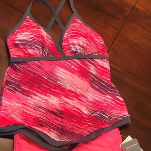 Tankini top  and side tie swimsuit bottoms, NWT